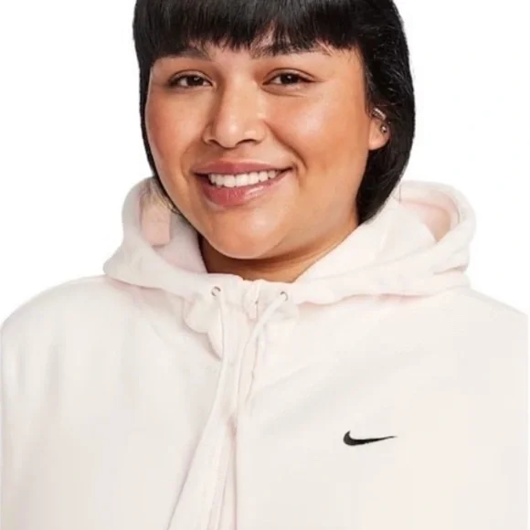 Nike Therma-FIT One Women's Oversized Full-Zip Fleece Hoodie (Plus) Ivory NWT - Picture 3 of 12